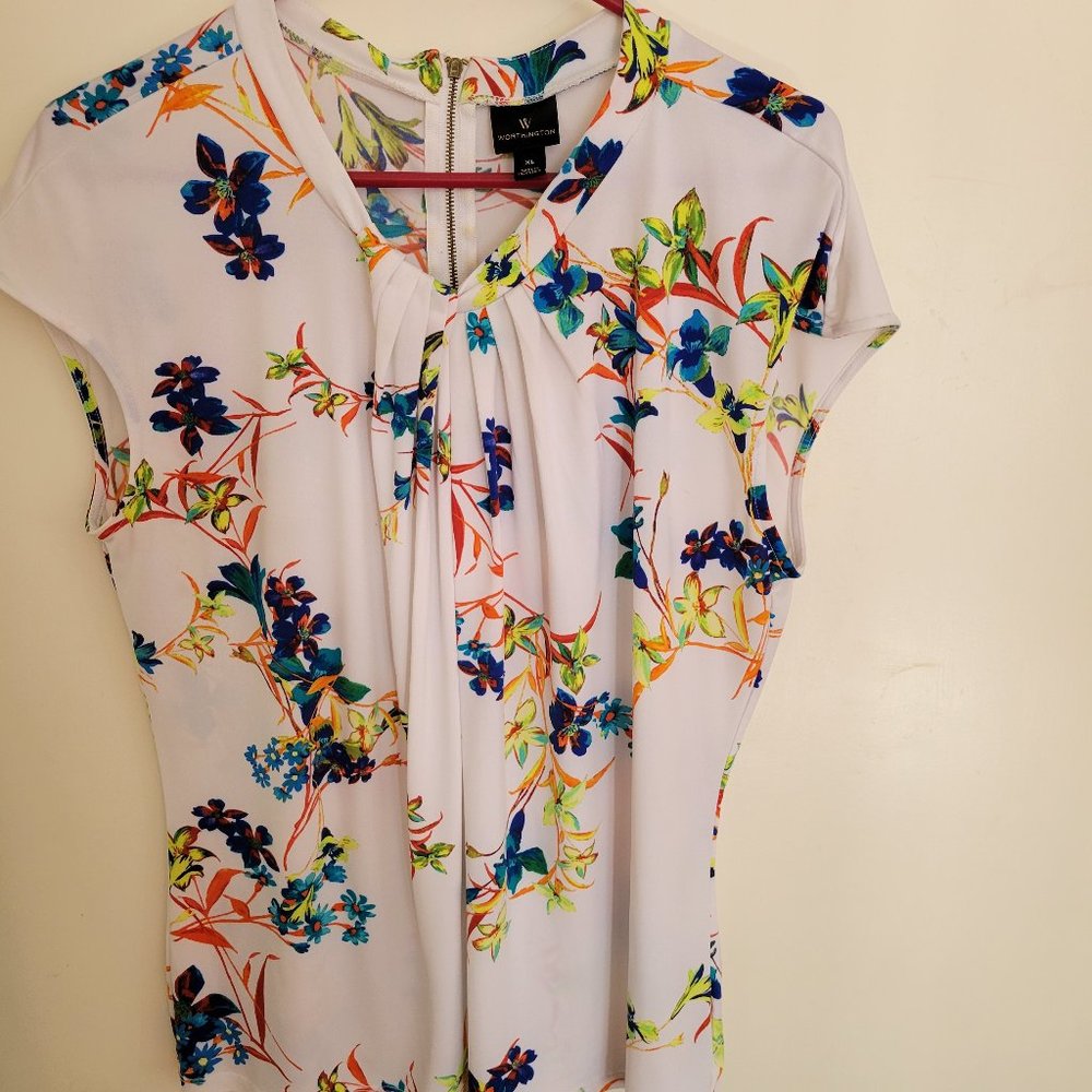 Worthington Floral Blouse, XL